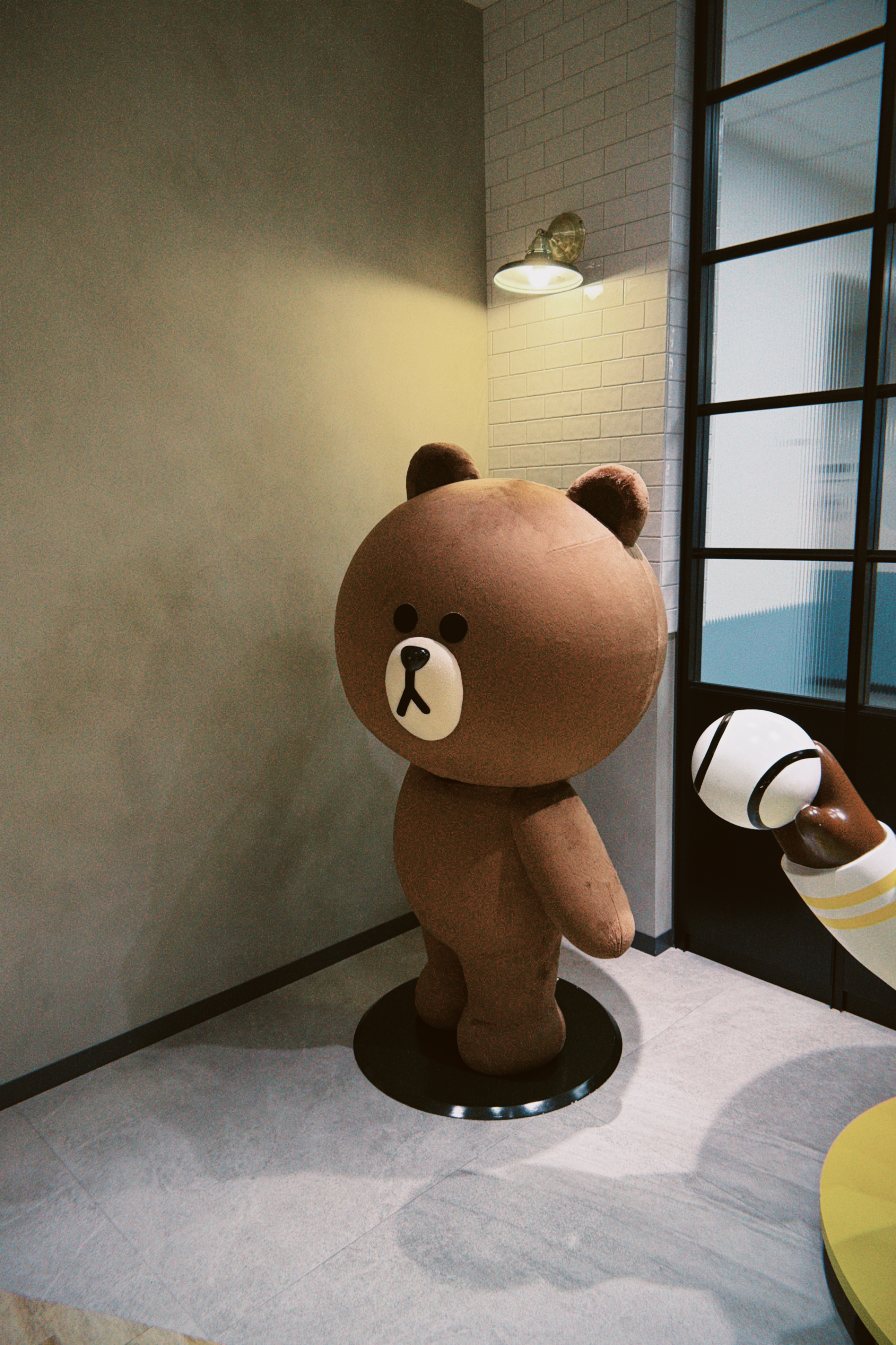Brown, the LINE FRIENDS bear, at LINE's Fukuoka office